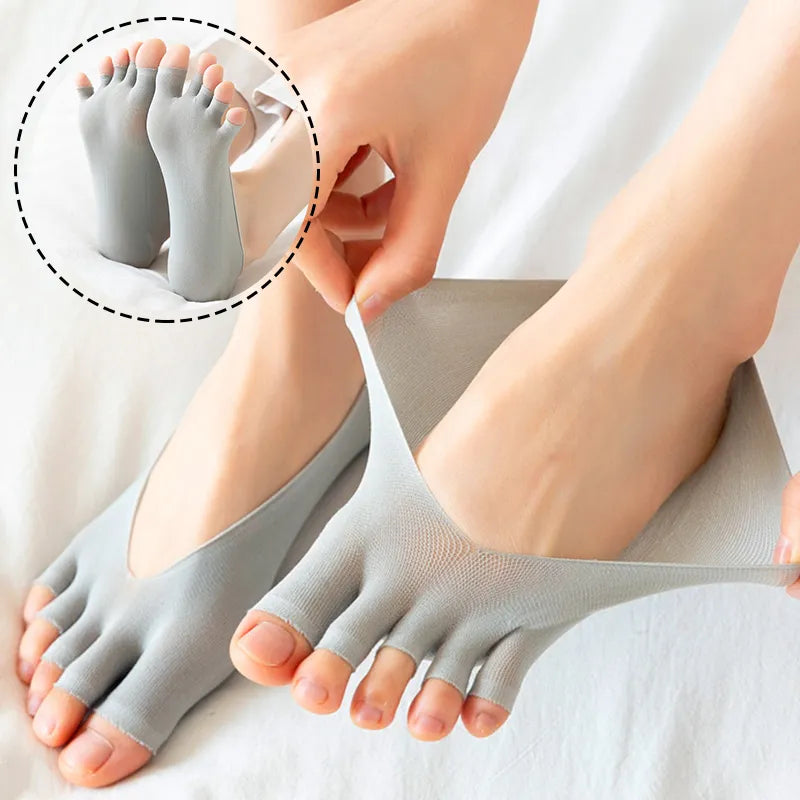 1 Pair Women Socks Breathable Soft Elastic Open Toe Sock High